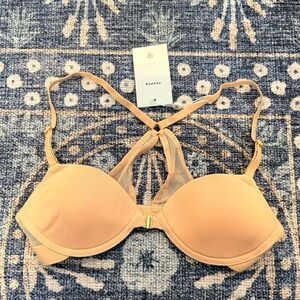 Pepper Women’s Ultimate Racerback T-Shirt Bra in Tan Buff, size 34A